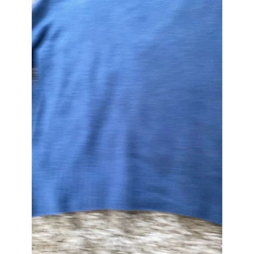 Elan Womens Blue Fuzzy V-Neck Sweater‎ Long Sleeve Ribbed Cuffs Size Medium